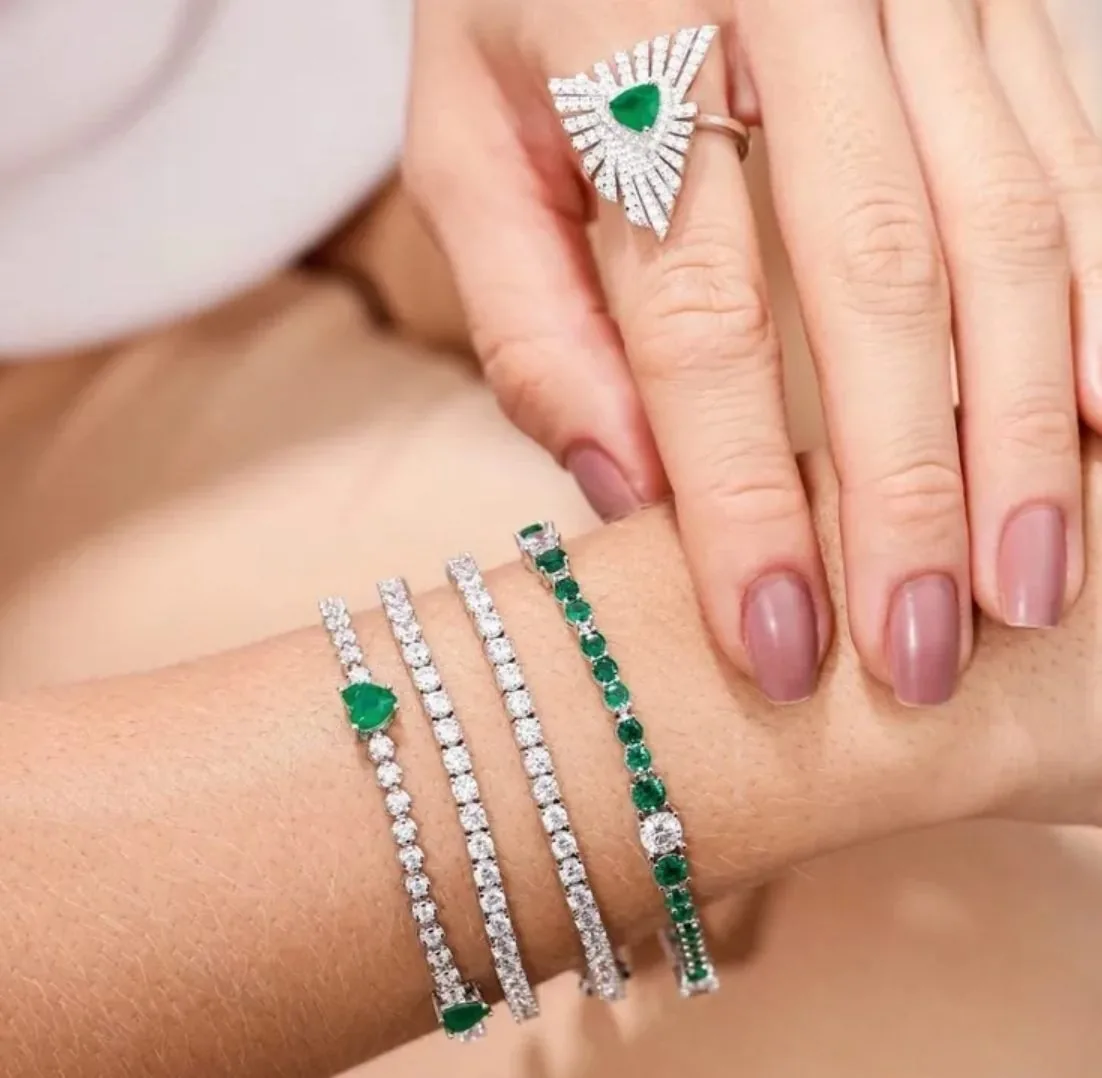Pulseiras Riviera em prata